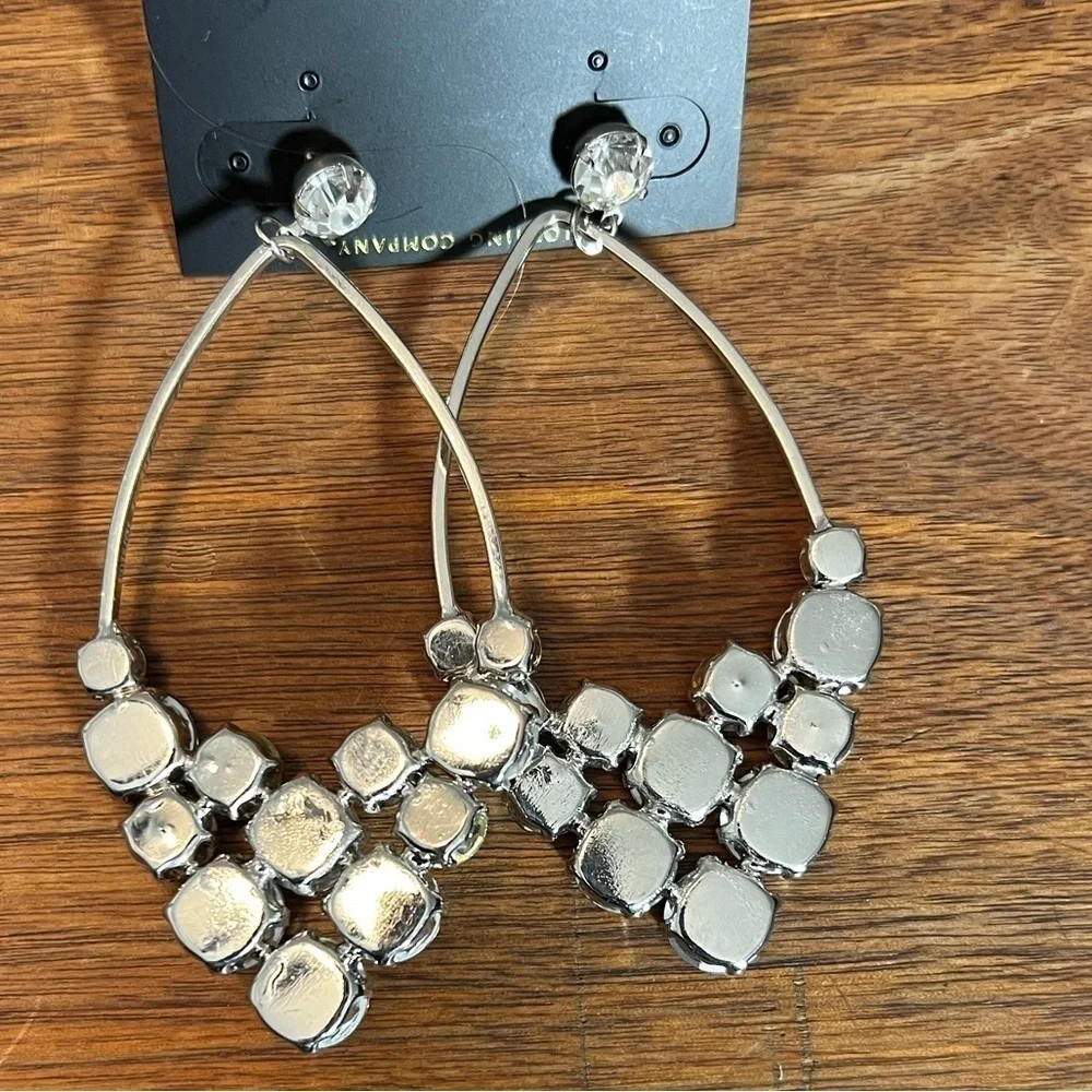 Silver Chandelier hoop Earrings